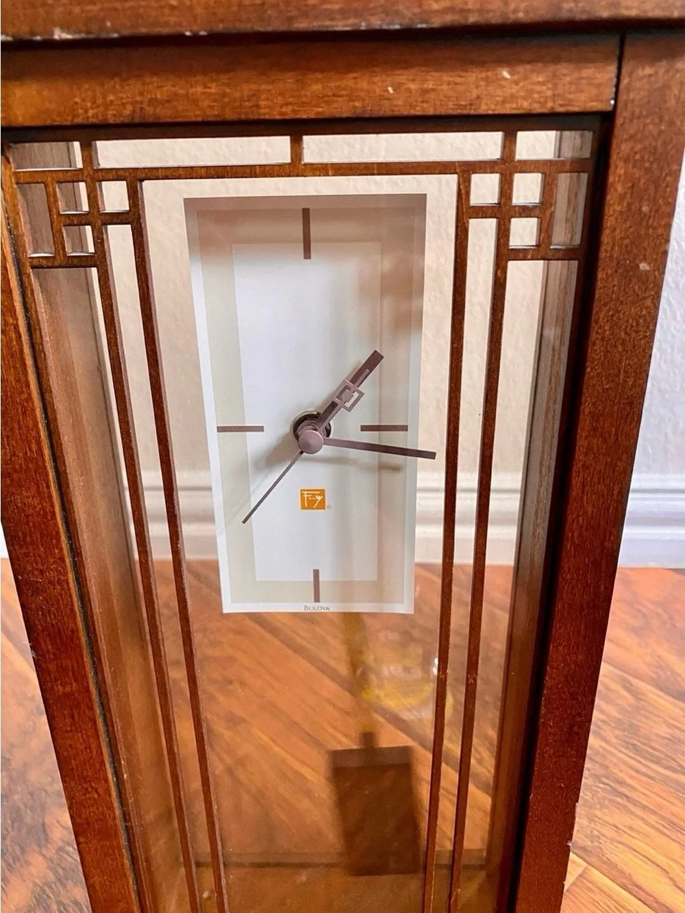 Bulova B1852 Frank Lloyd Wright Collection Wood Pendulum Clock